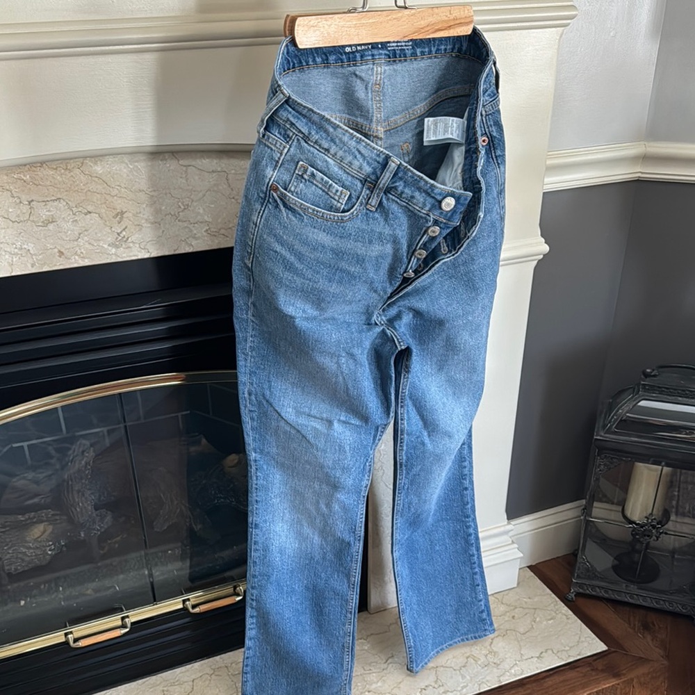 Old navy size 8 extra high kicker boot-cut secret slim pockets